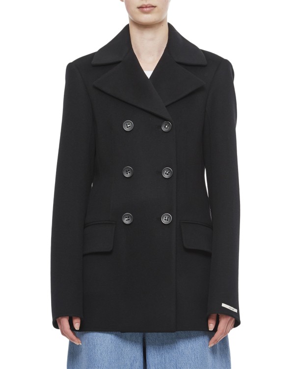 Shop Sportmax Black Short Coat In Yana Wool