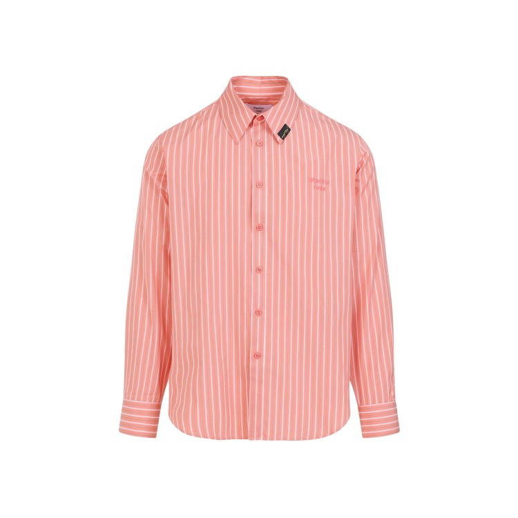 Shop Martine Rose Pink Stripe Cotton Classic Shirt
