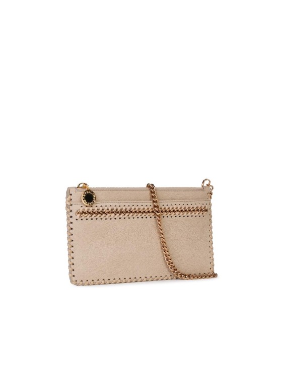Stella Mccartney Falabella Cream Recycled Polyester Mini Clutch In Neutrals