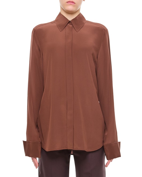 Shop Sportmax Leila Long Sleeve Shirt In Brown