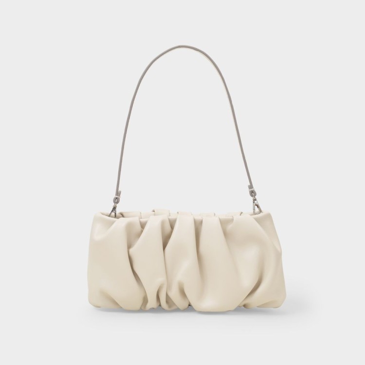 Shop Staud Bean Convertible Hobo Bag - Cream - Leather In Neutrals