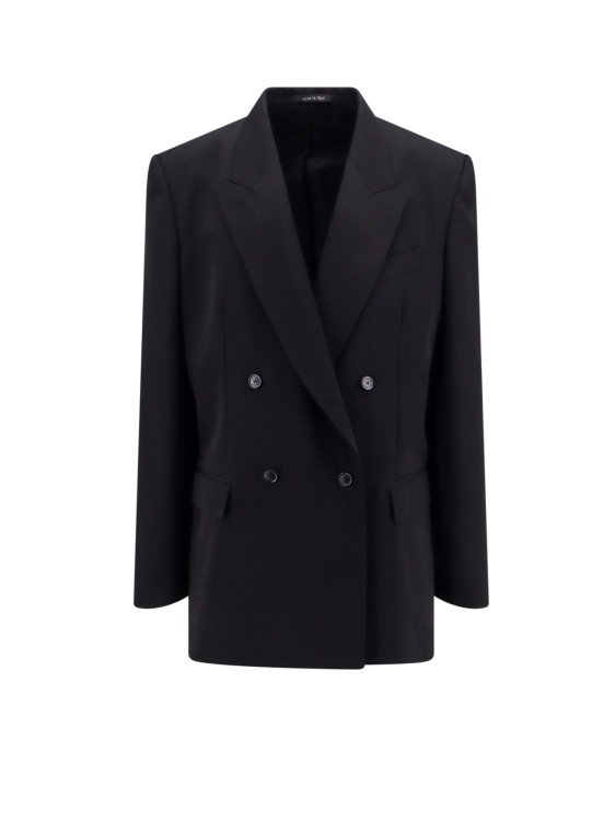 Shop Balenciaga Oversize Wool Blazer With Shoulder Pads In Black