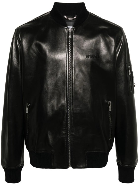 Shop Versace Black Bomber Jacket