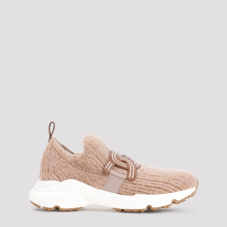 Tod's Womens Tan Sport Run 54c Calzino Logo-embellished Mesh Low-top Trainers In Pink