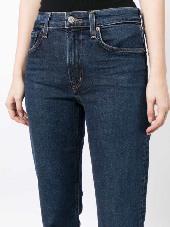 Shop Agolde Kye Straight-leg Cropped Denim Jeans In Black