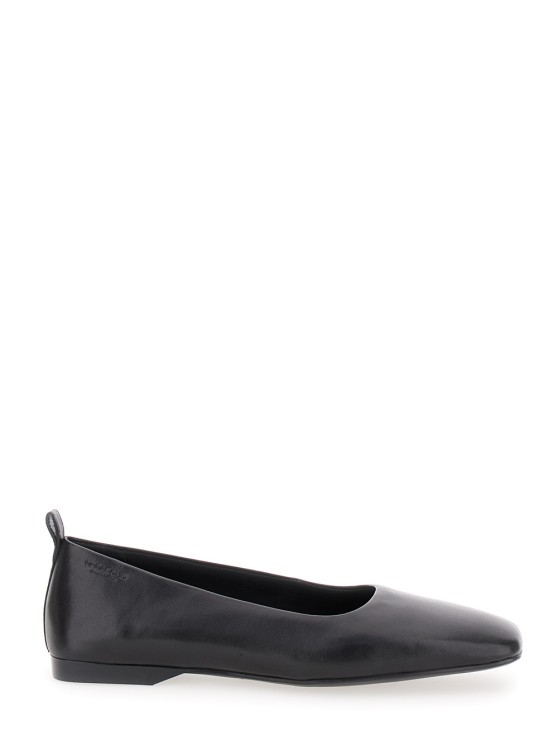 Vagabond Delia' Black Ballet Flats With Squared Toe In Leather