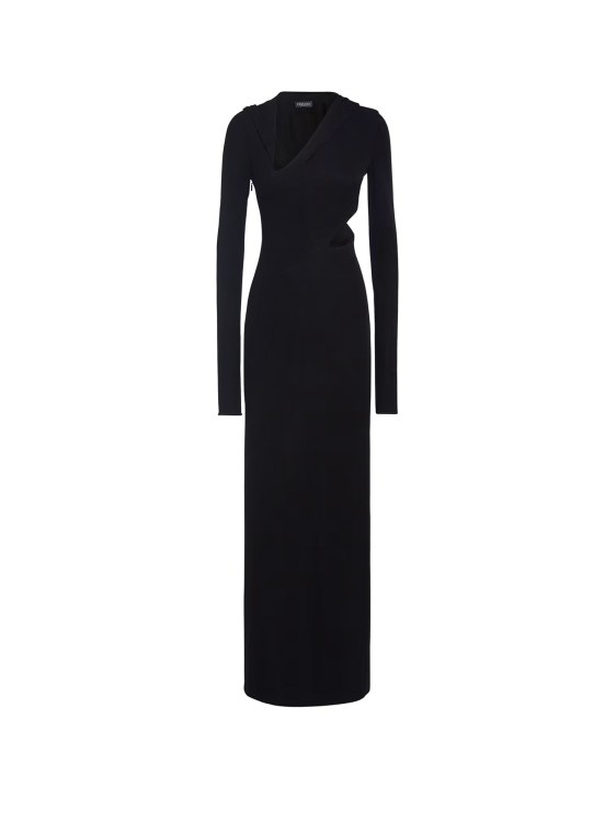 Versace Sustainable Viscose Dress With Cut-out Details In Black