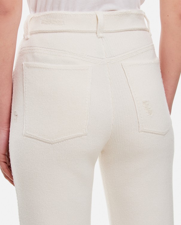 Shop Barrie Cashmere Straight Pants In White