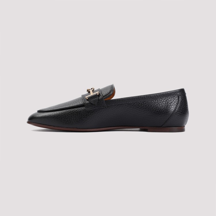 Shop Tod's T Ring Black Goat Leather Loafers