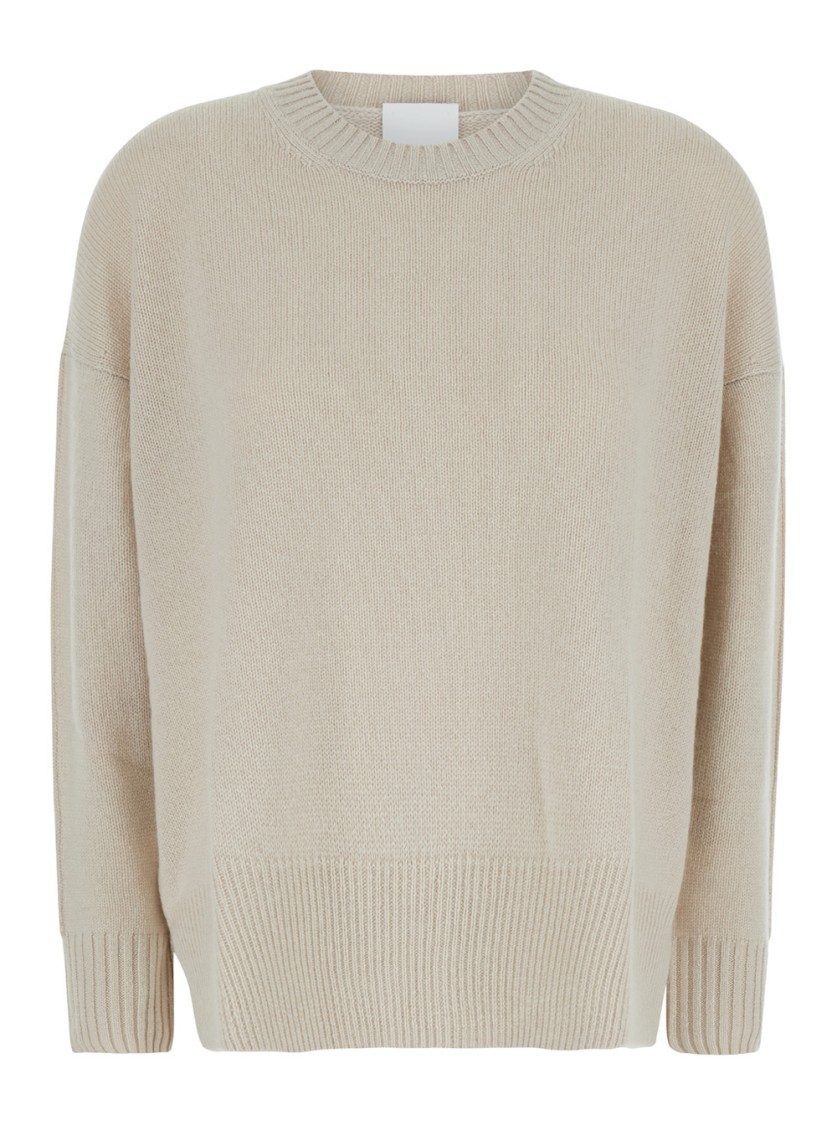 Shop Allude Cashmere Round Neck Pull In Neutrals