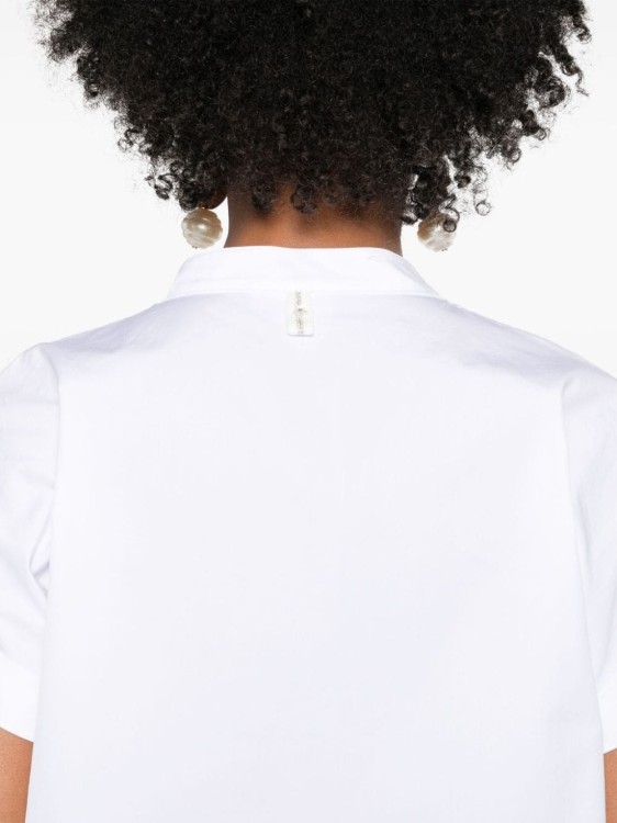Lorena Antoniazzi Gathered Poplin Blouse In White