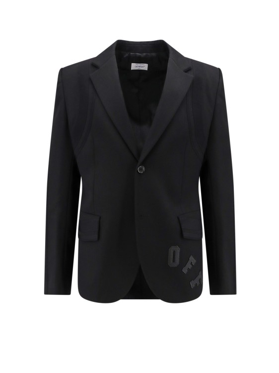 Shop Off-white Virgin Wool Blazer With Off Patch In Black