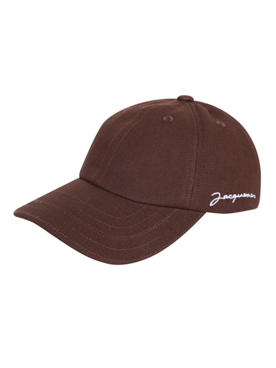 Jacquemus Brown Hat With Iconic Logo On The Side