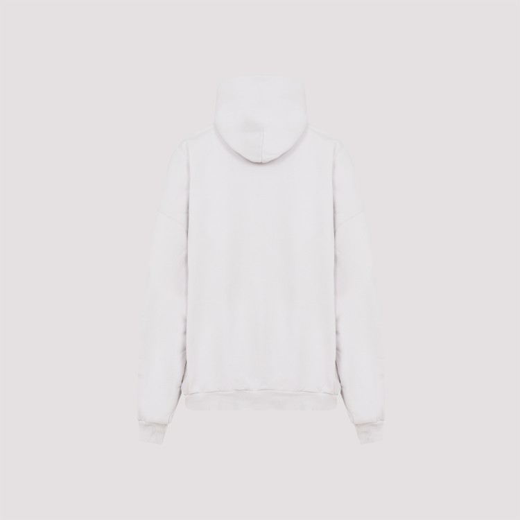 Balenciaga Off White Cotton Large Fit Hoodie In White