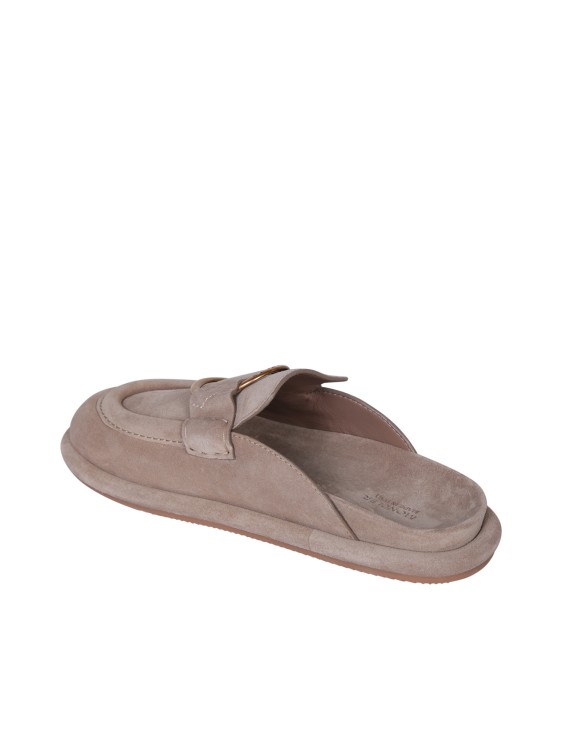 Shop Moncler Suede Leather Mules In Pink