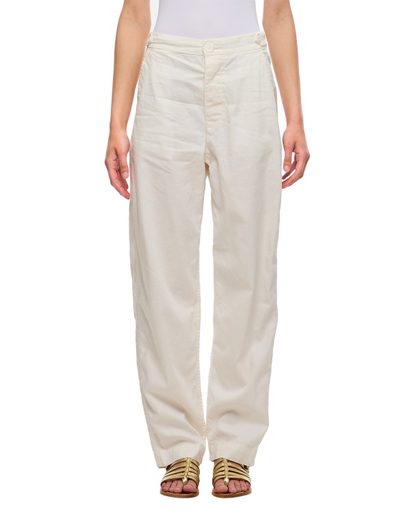 Casey & Casey Jude Femme Cotton And Linen Pants In White