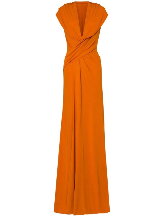 Alberta Ferretti Orange Long Dress