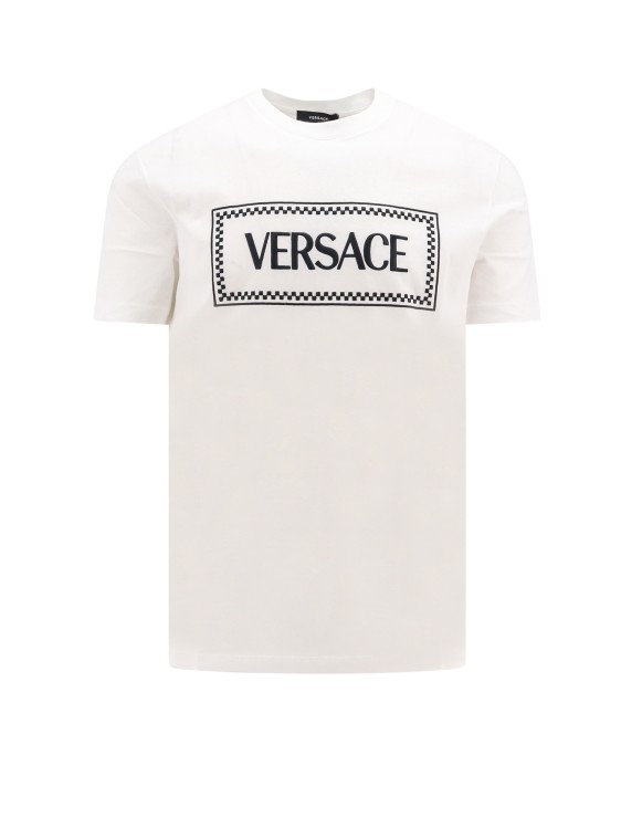 Shop Versace Compact Cotton T-shirt In Neutrals