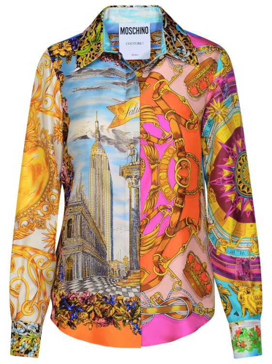 Shop Moschino Multicolor Silk Shirt
