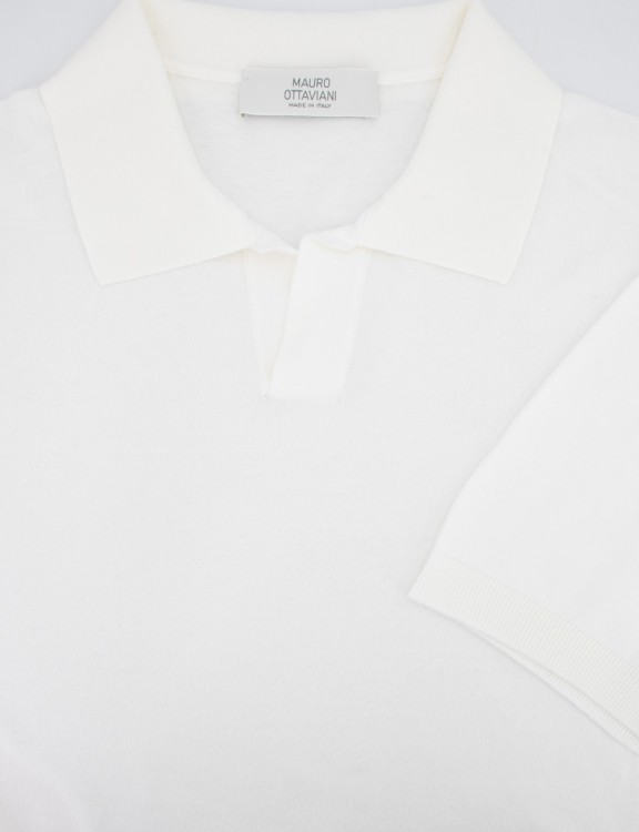 Shop Mauro Ottaviani Classic White Cotton Polo Shirt