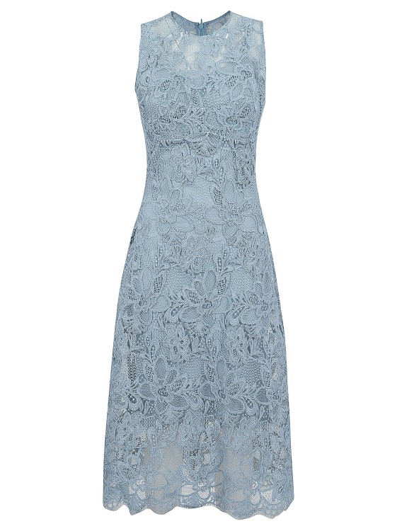 Ermanno Scervino Lace Midi Dress In Blue