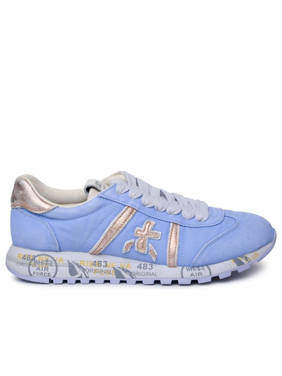 Shop Premiata Lucyd' Lilac Leather And Nylon Sneakers In Blue