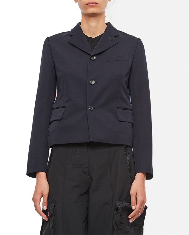 Shop Comme Des Garçons Wool Gabardine Jacket In Black