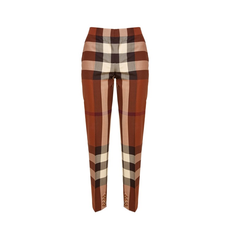 Shop Burberry Wool Pants In Red