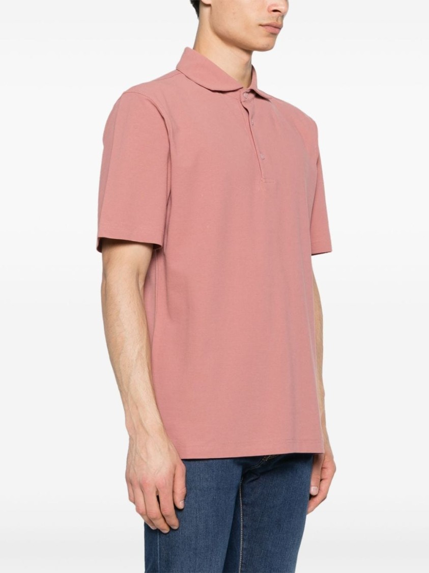 Shop Lardini Coral Pink Polo Shirt