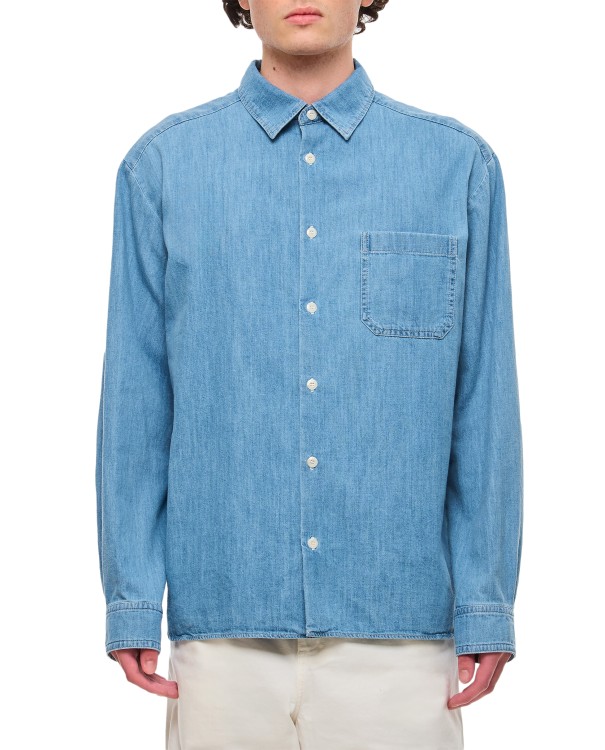 Shop Apc Math Cotton Shirt In Blue