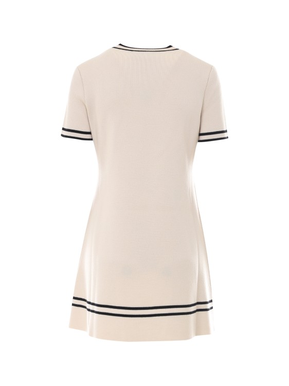 Shop Gucci Wool Dress With Iconic Horsebit In Neutrals