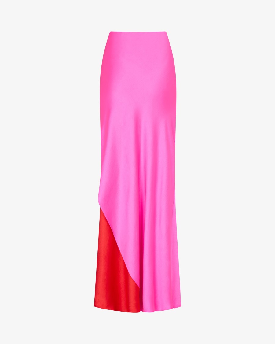 Serena Bute Double Layer Maxi Skirt In Red