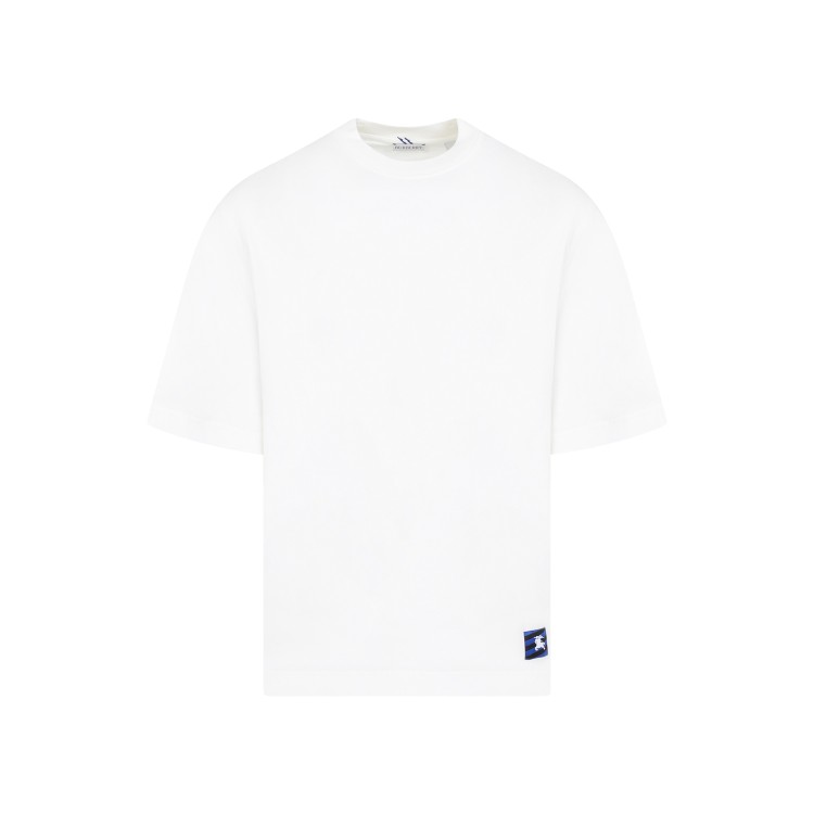 Shop Burberry Rain White Cotton T-shirt