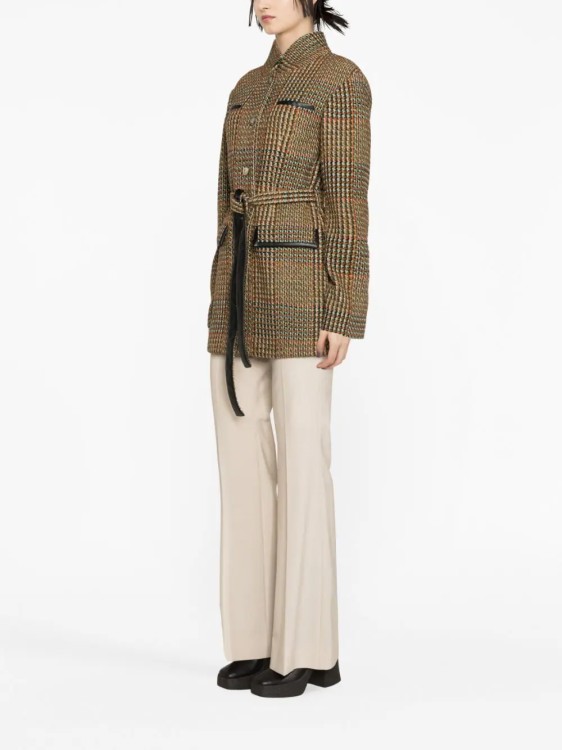 Shop Stella Mccartney Multicolored Tweed Jacket In Brown