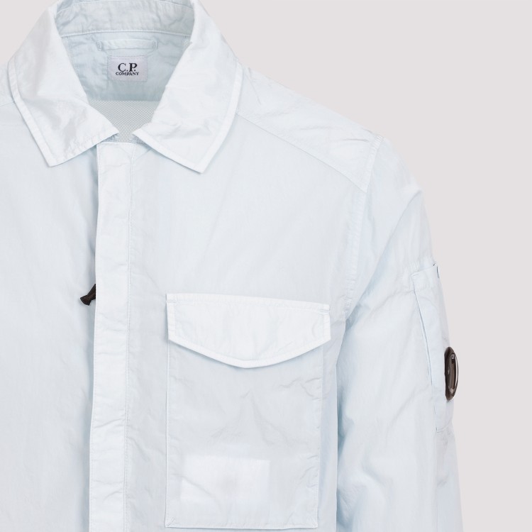 Shop C.p. Company Starlight Blue Chrome-r Pocket Overshirt In White