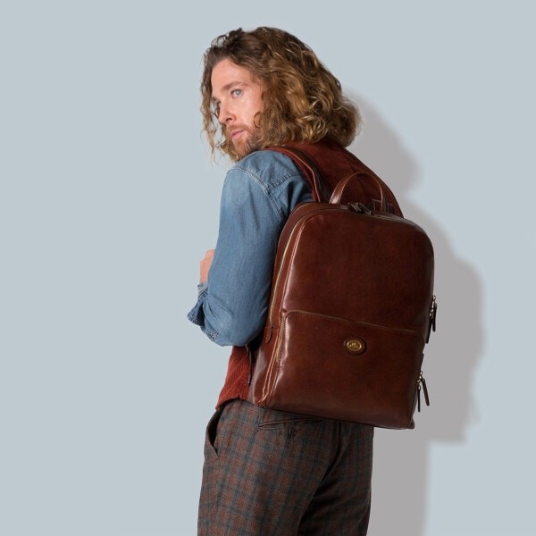 Shop The Bridge Brown Leather Backpack