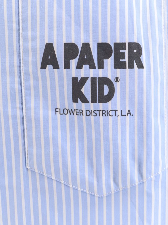 Shop A Paper Kid Cotton Shirt With Logo Print In Blue