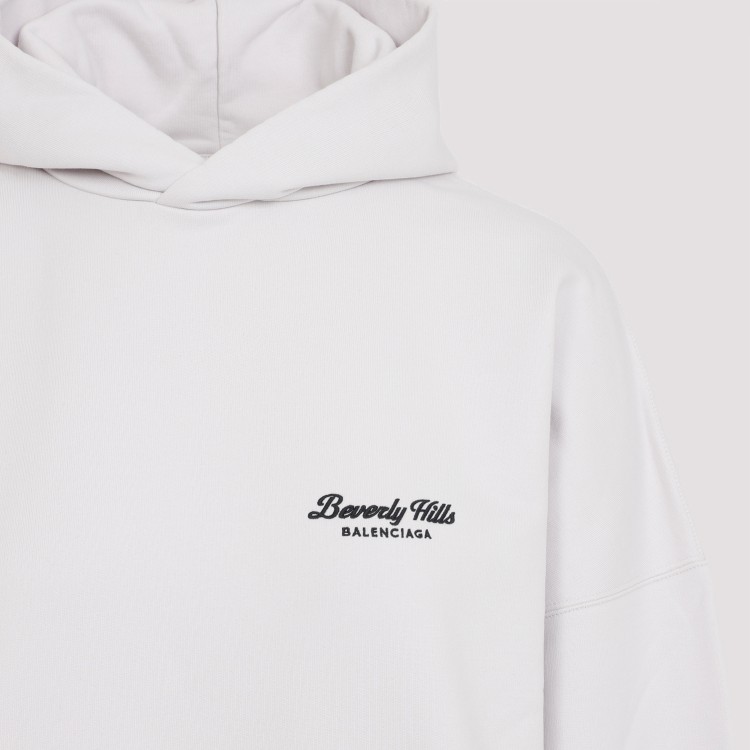 Balenciaga Off White Cotton Large Fit Hoodie In White