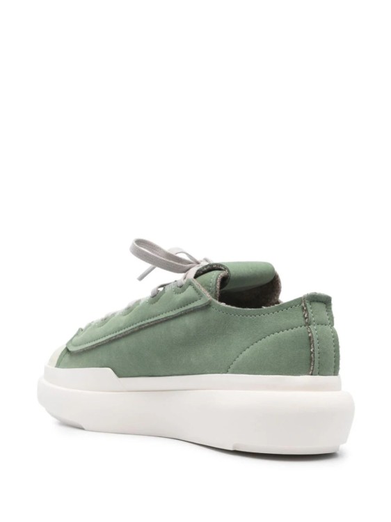 Shop Y-3 Nizza Low Leather Sneakers In Green