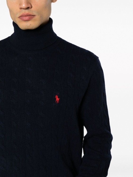 Shop Polo Ralph Lauren Cable-knit Wool-blend Jumper In Black