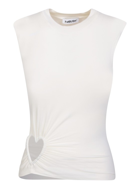 Ambush Cut Out Hearts White Top In White