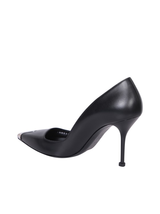 Alexander Mcqueen Black Leather Pumps In Black