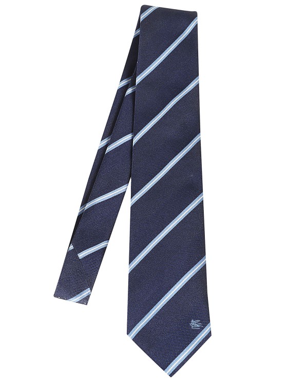 Shop Etro Jacquard Silk Tie In Grey