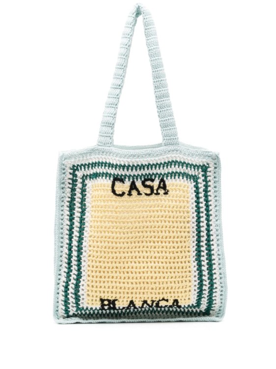 Shop Casablanca Crochet Bag In Blue