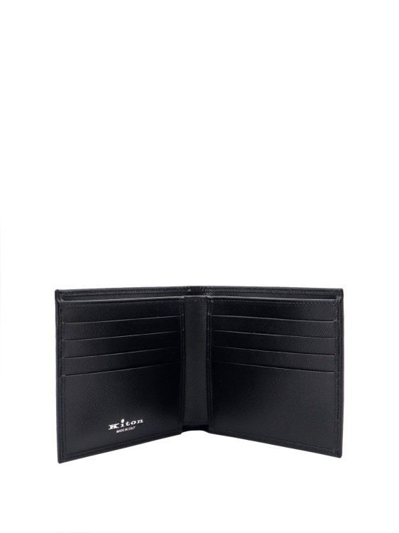Shop Kiton Leather Wallet With Frontal Logo In Black
