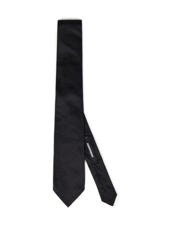 Shop Dsquared2 Black Jacquard Silk Tie