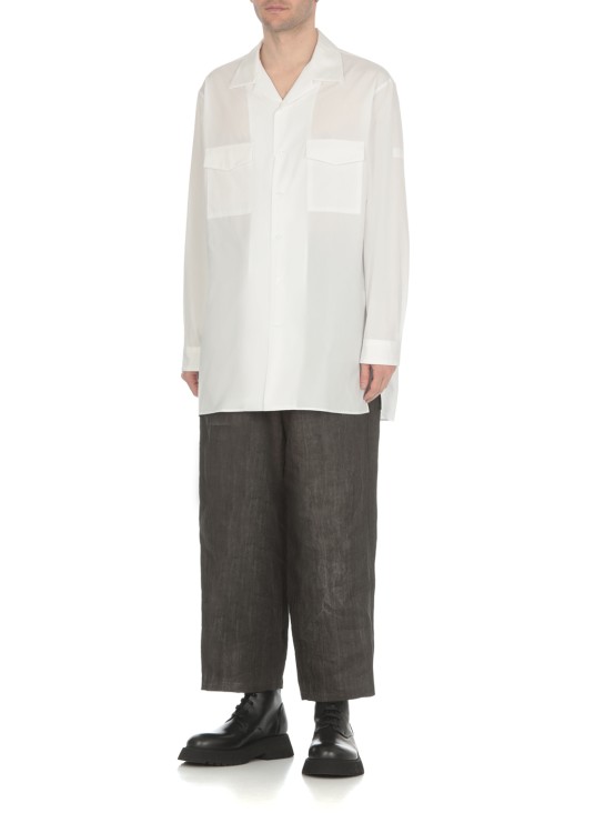 Shop Yohji Yamamoto Whitepour Homme Cotton Shirt