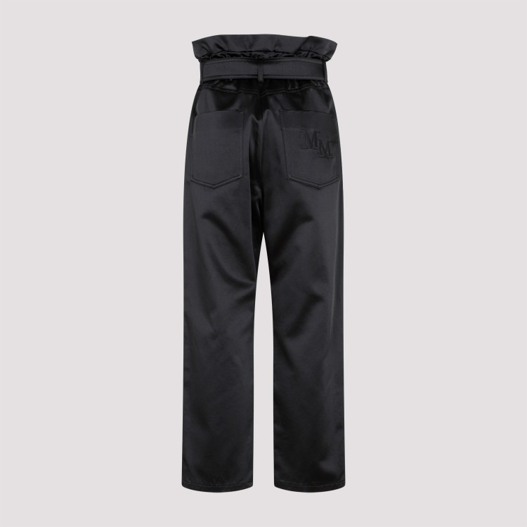 Shop Max Mara Legno Black Cotton Pants