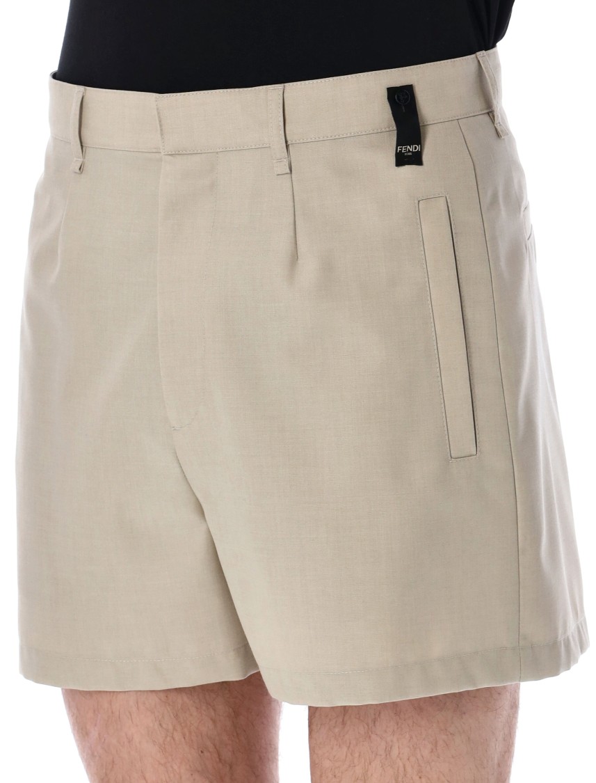 Shop Fendi Short Trousers In Neutrals