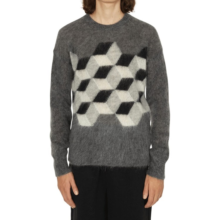 Shop Moncler Printed Sweater In Grey